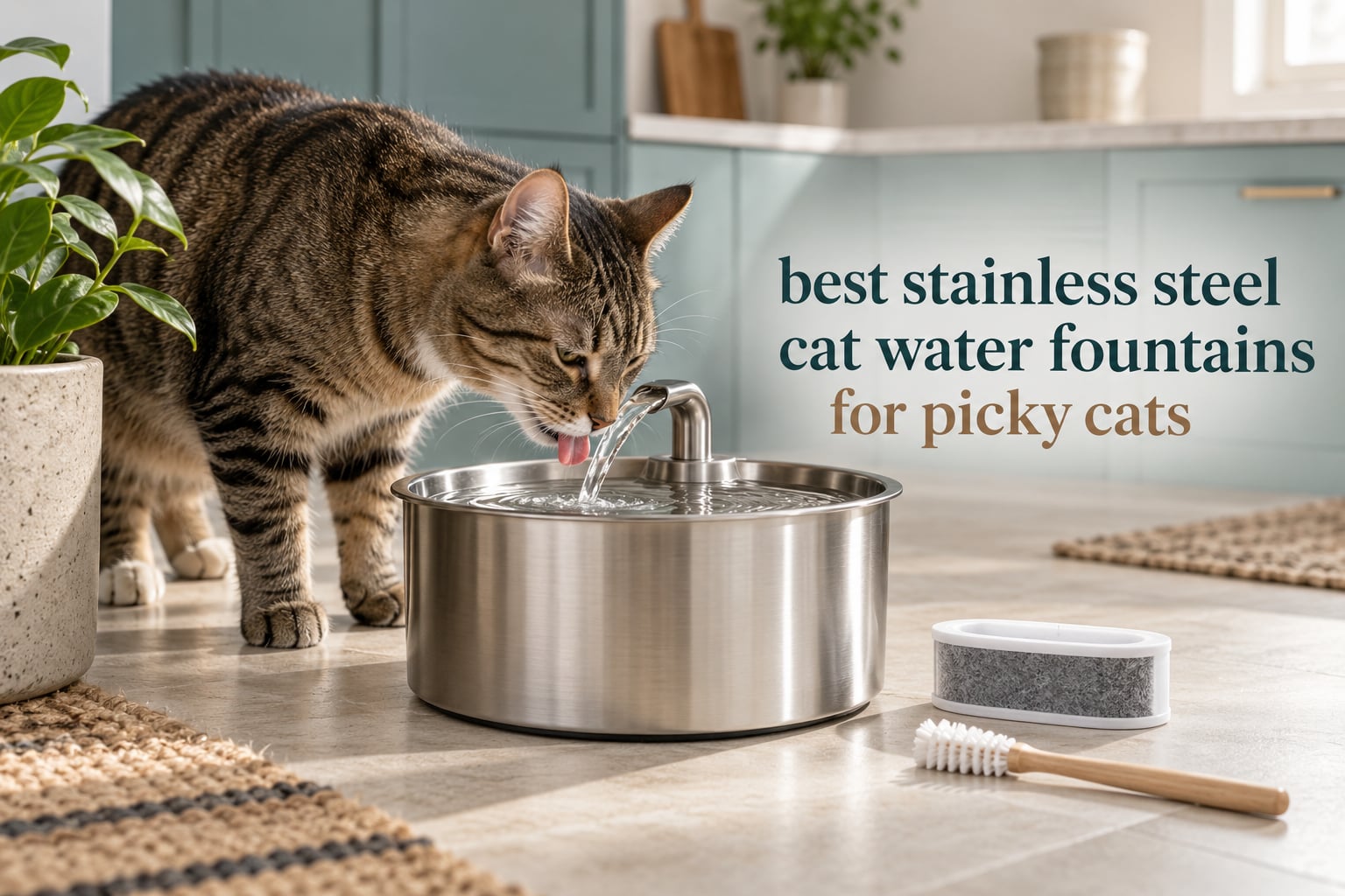 best stainless steel cat water fountains for picky cats